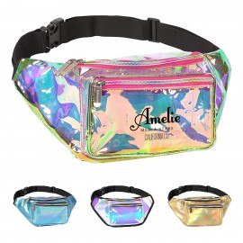 Shiny Holographic Fanny Pack with Logo
