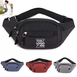 Crossbody Fanny Pack- 4 Zipper Pockets for Easy Organization with Logo  Crossbody Fanny Pack- 4 Zipper Pockets for Easy Organization with Logo