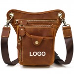 Multipurpose Casual Leather Fanny Daypack with Logo