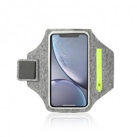 New Style White Hemp Grey Touch Screen Outdoor Sports Cellphone Armband For 6.5 Smart Phone with Logo