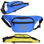 Customized 600D Polyester Fanny Pack w/ 3 Zippers 12.8"W X 5"H X 2"D