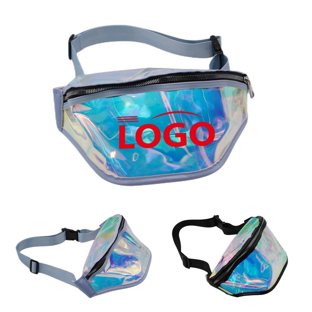 Clear Adjustable Triple Fanny Pack with Logo Clear Adjustable Triple Fanny Pack with Logo