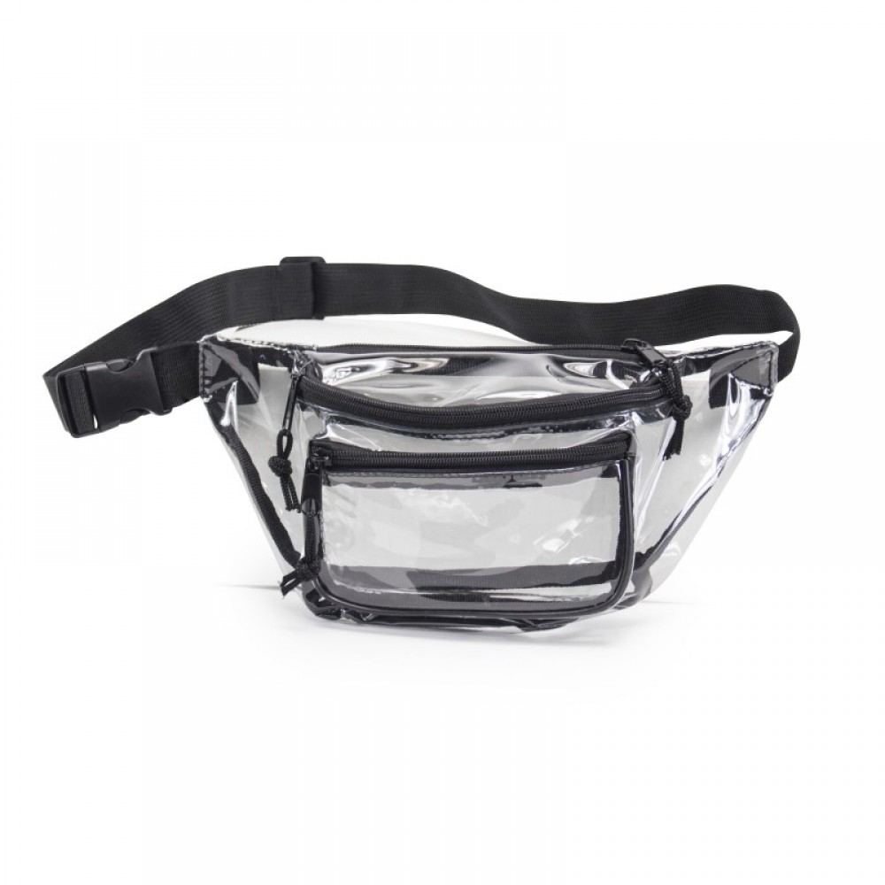 Logo Branded Clear 3 Zipper Fanny Pack Logo Branded Clear 3 Zipper Fanny Pack