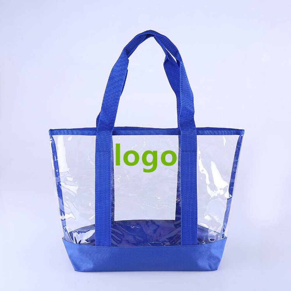 Custom Imprinted Transparent PVC Tote Bag Custom Imprinted Transparent PVC Tote Bag