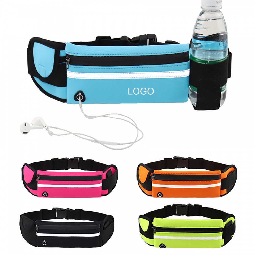 Logo Branded Sport Fanny Pack With Cup Pocket