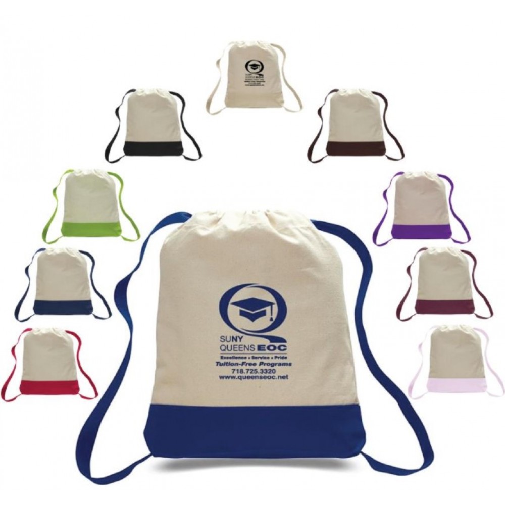 Q-Tees Canvas Sport BackPack with Logo