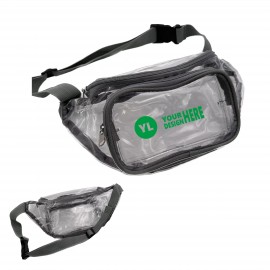 Clear Triple Zipper Fanny Pack with Logo