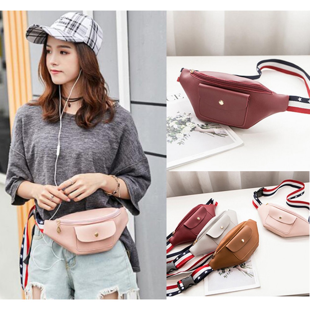 Logo Branded Fashion PU Leather Lady Waist Pack Logo Branded Fashion PU Leather Lady Waist Pack