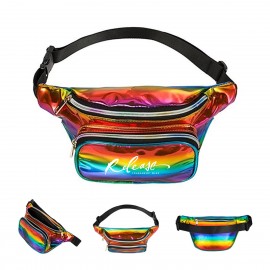 Customized Holographic Rainbow Fanny Pack  Customized Holographic Rainbow Fanny Pack