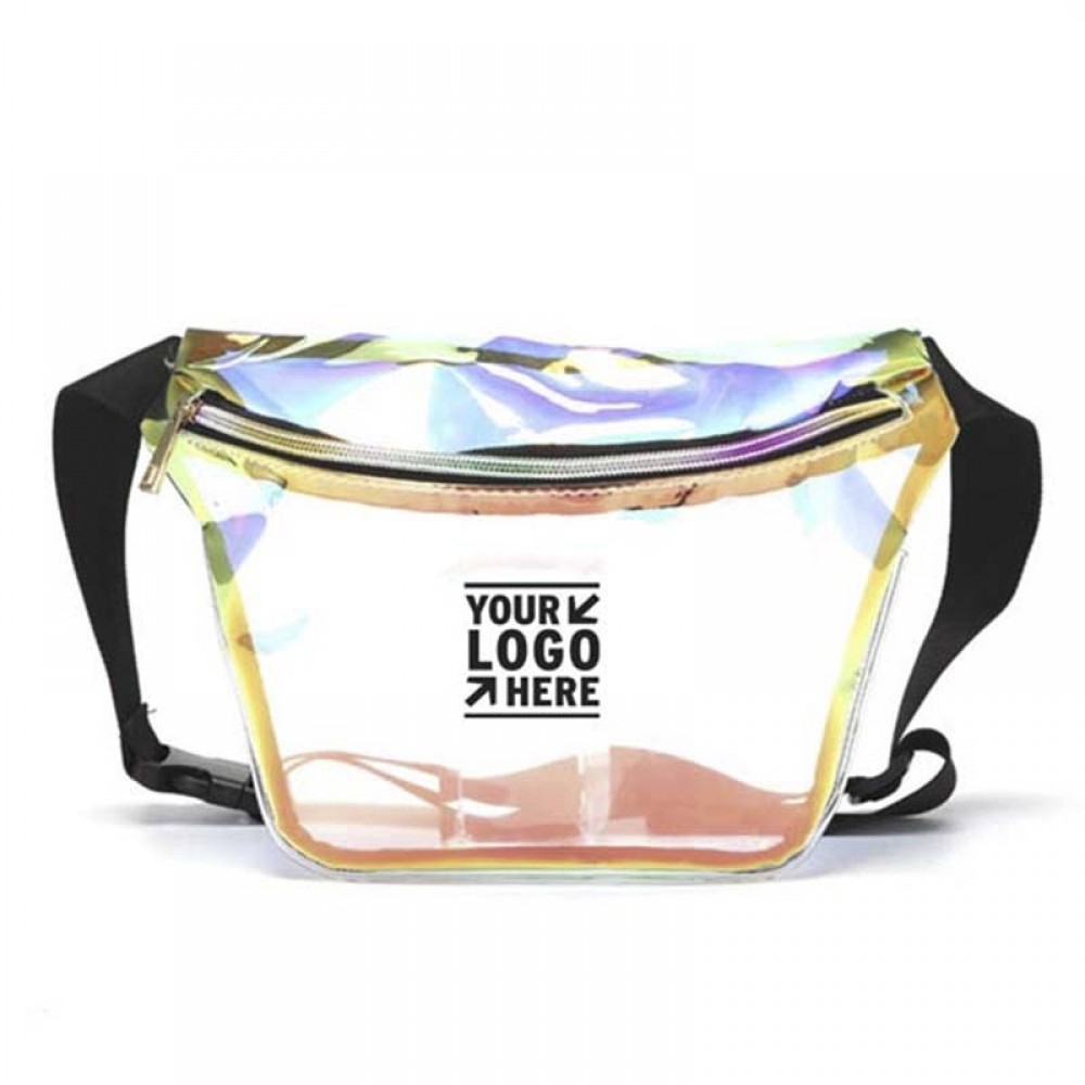 Custom Embroidered Holographic Transparent Waist Bags Custom Embroidered Holographic Transparent Waist Bags