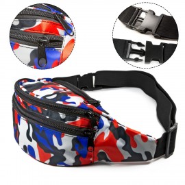 Custom Premium Fanny Pack w/ Three Zippers Travel Waist Pack  Custom Premium Fanny Pack w/ Three Zippers Travel Waist Pack
