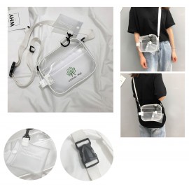 PVC Crossbody Bag Transparent Single Shoulder Bag W/One Separate Pouch with Logo
