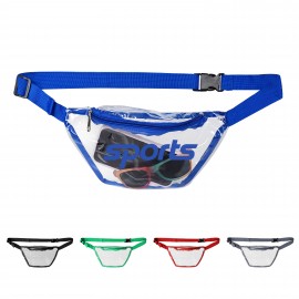 Logo Branded Transparent PVC Fanny pack W/Zipper Pocket