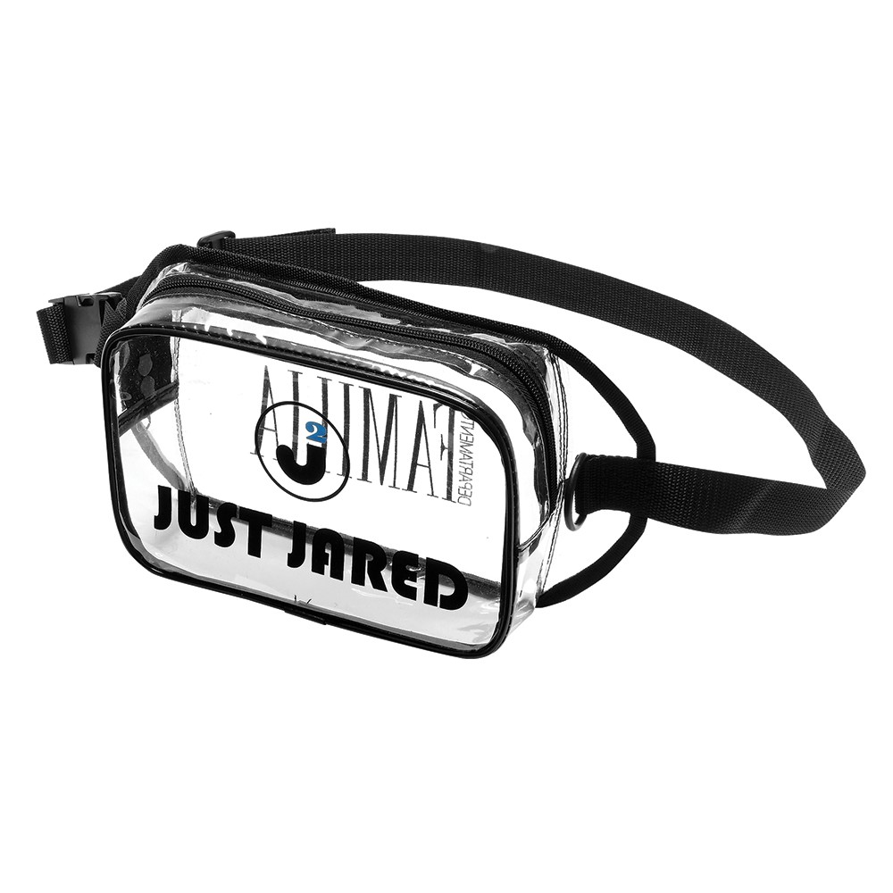 2 Zippered Clear Fanny Pack with Logo