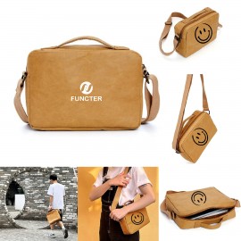 Logo Branded Reusable Kraft Paper Crossbody Bag Durable Tyvek Material Sling Bag for Everyday Use