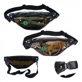 Black Vinyl Transparent Fanny Pack with Logo