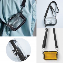 Custom Transparent PC Hard Body Shoulder Bag Zipper Crossbody Bag