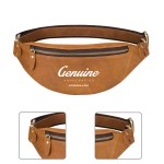 Durable Cowhide Leather Fanny Pack with Logo