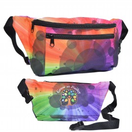 Promotional 3 Zipper Fanny Pack w/ Full Wrap Sublimation Waist Bag (13.4" x 6")