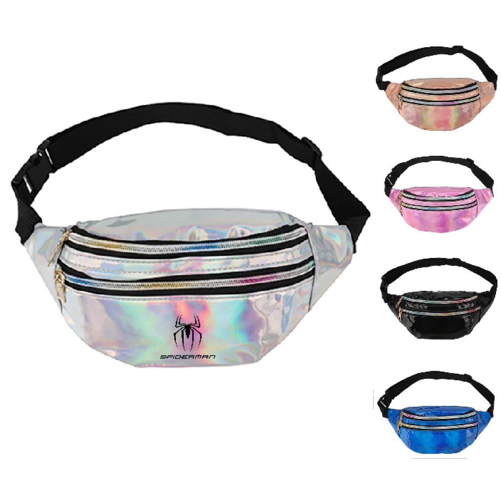 Laser Zipper Fanny Pack with Logo