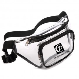Clear Or Transparent PVC Fanny Pack with Dual Pockets with Logo