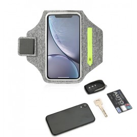 Logo Branded New White Hemp Grey Touch Screen Outdoor Sports Cellphone Armband