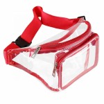 Logo Branded Clear Fanny Pack w/ Two Zipper Pockets Transparent PVC Bag