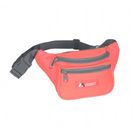 Everest Small Coral Pink/Gray Signature Waist Pack with Logo