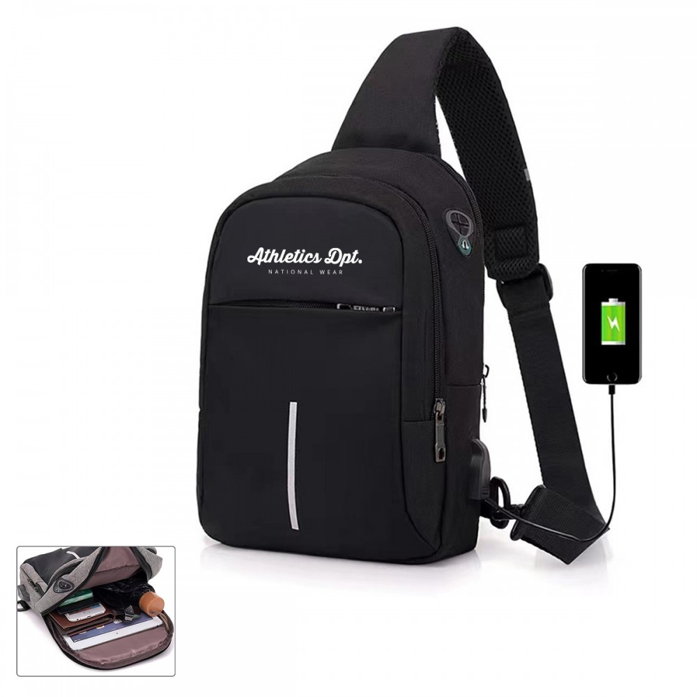 Promotional Crossbody Bag with USB Charging