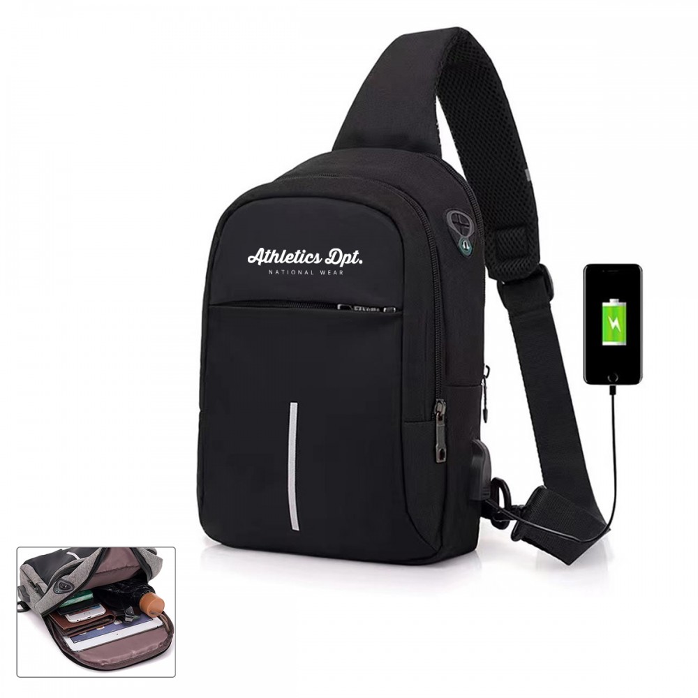 Promotional Crossbody Bag with USB Charging Promotional Crossbody Bag with USB Charging