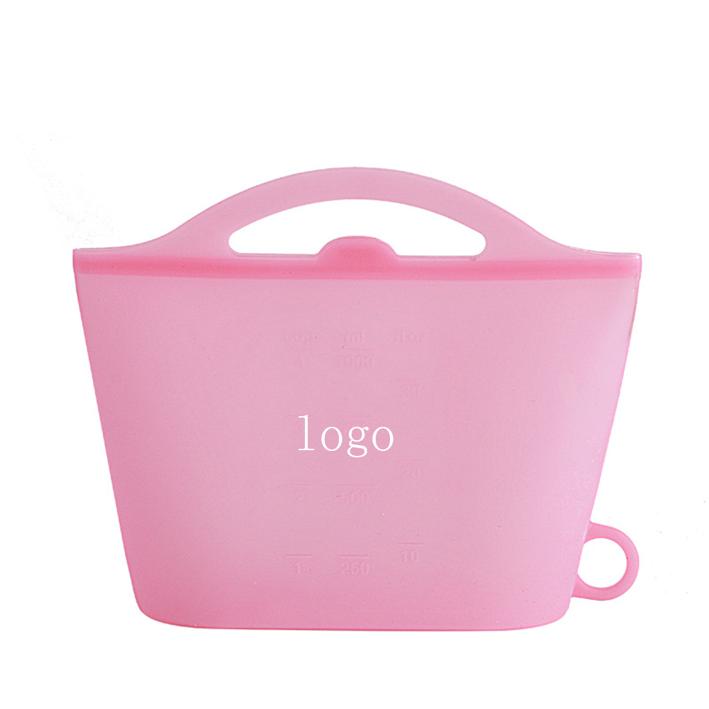 Portable Foldable Food Bag Made Of Silicone Logo Branded Portable Foldable Food Bag Made Of Silicone Logo Branded