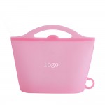 Portable Foldable Food Bag Made Of Silicone Logo Branded