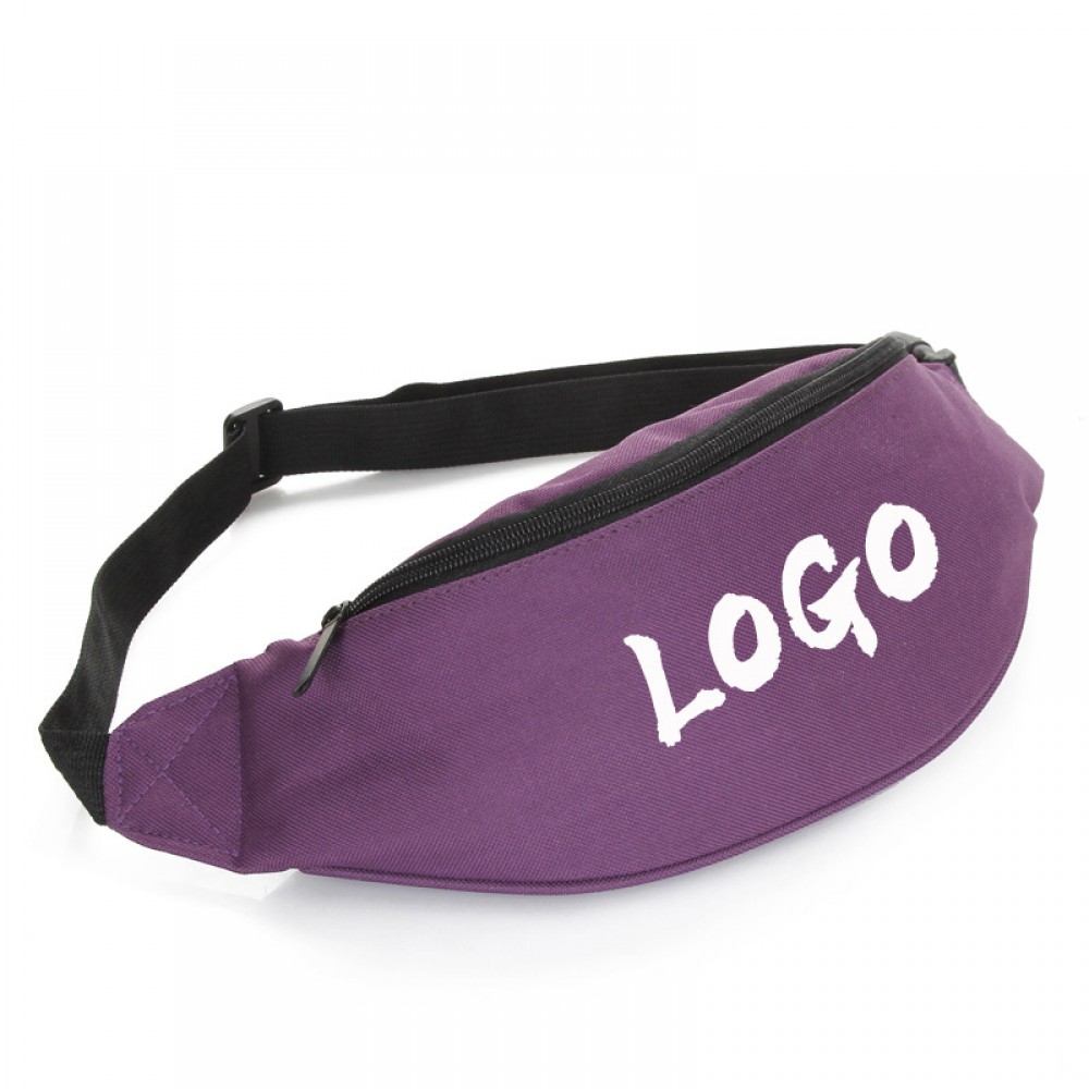 2-zipper Polyester Fanny Pack with Logo