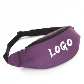2-zipper Polyester Fanny Pack with Logo  2-zipper Polyester Fanny Pack with Logo