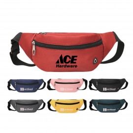4 Zippered Fanny Pack with Earphone Hole with Logo  4 Zippered Fanny Pack with Earphone Hole with Logo