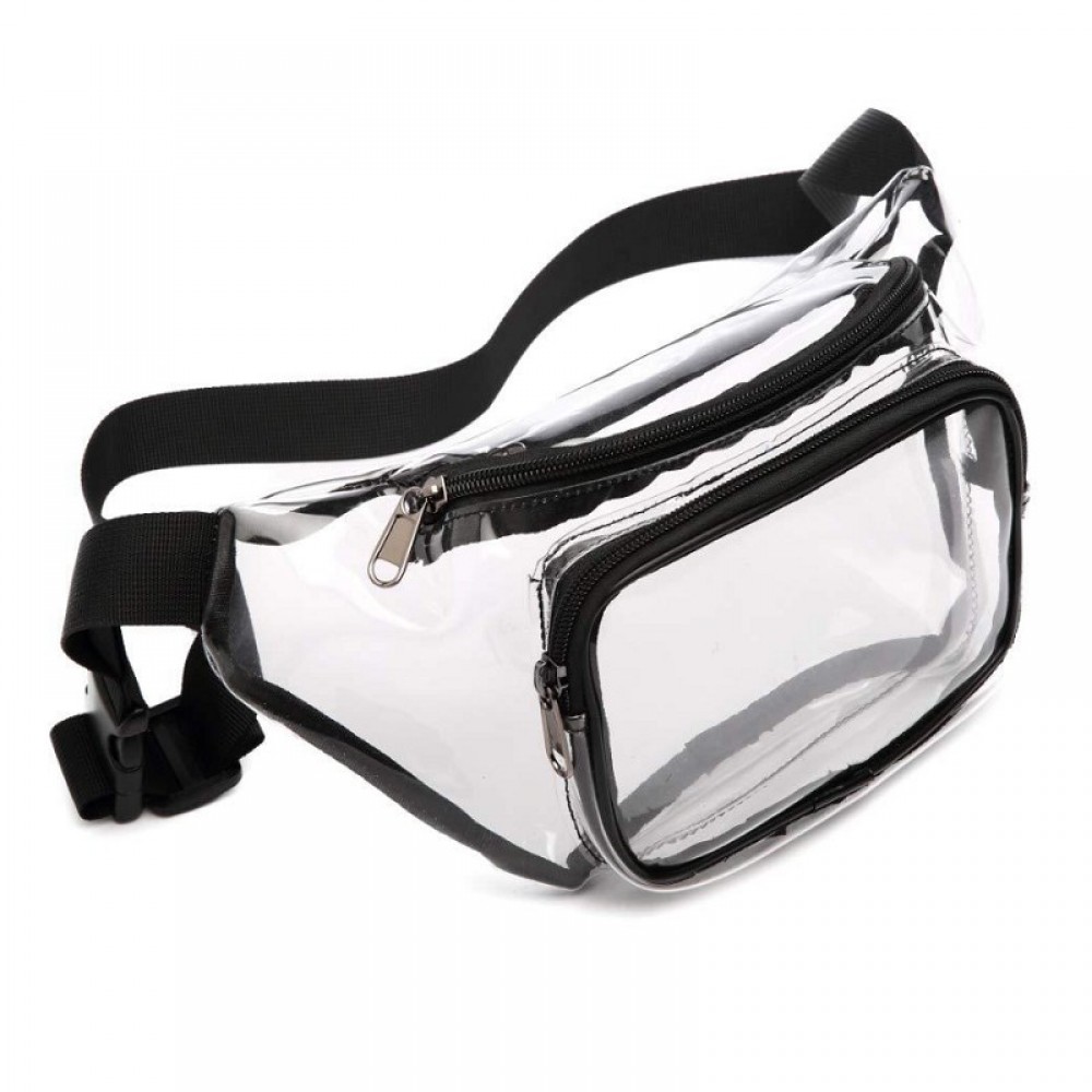 Custom Imprinted Clear Fanny Pack Zipper Pockets Transparent PVC Bag Custom Imprinted Clear Fanny Pack Zipper Pockets Transparent PVC Bag