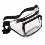 Custom Imprinted Clear Fanny Pack Zipper Pockets Transparent PVC Bag