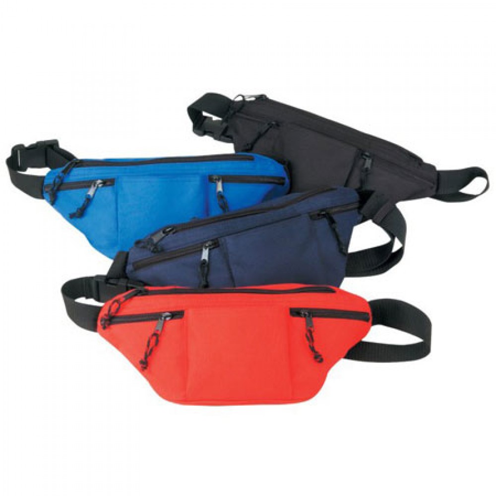 Poly 4 Zipper Fanny Pack with Logo