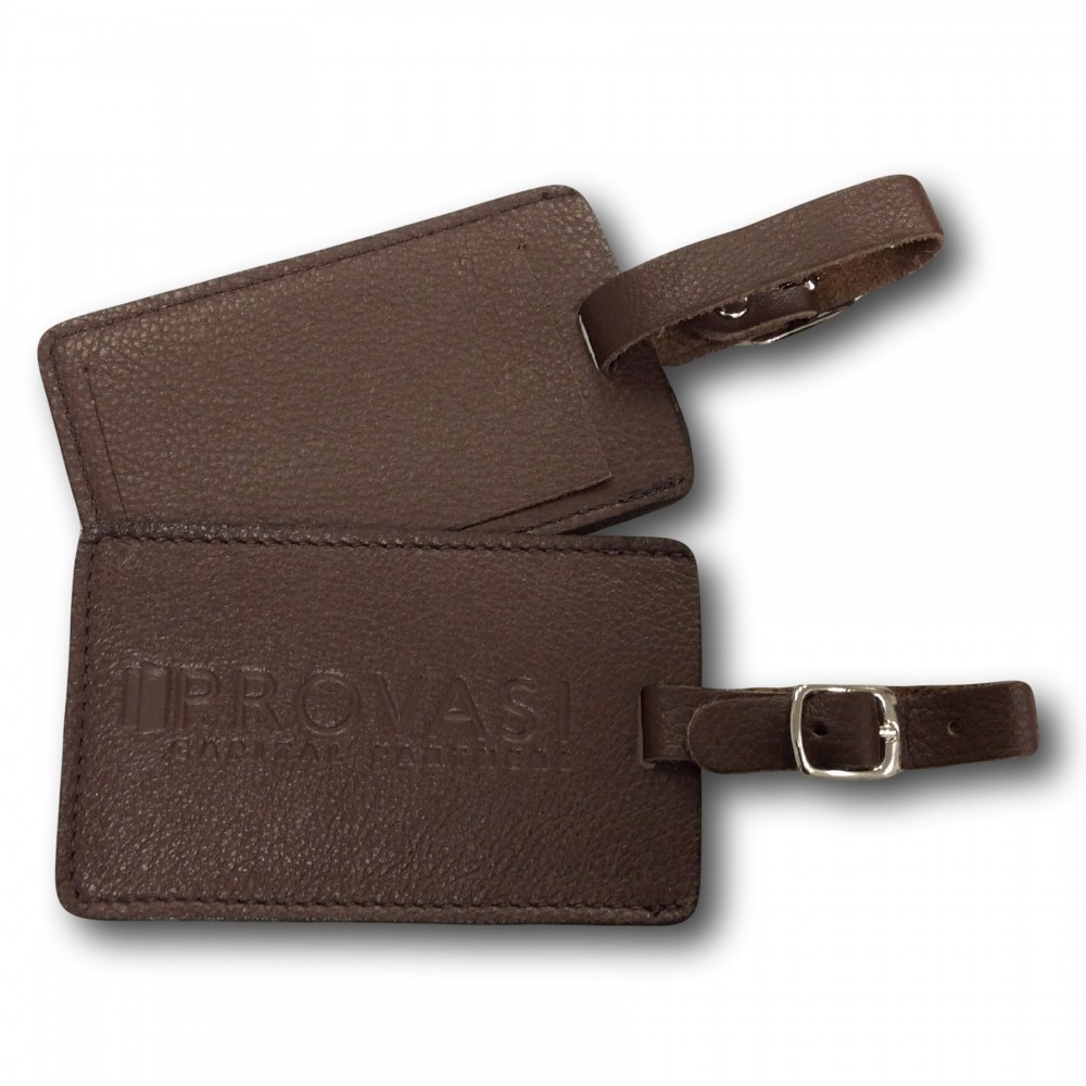 Genuine Leather "Rectangular" Luggage Tag w/ Concealed ID Window (Debossed/1 Side) Custom Printed Genuine Leather "Rectangular" Luggage Tag w/ Concealed ID Window (Debossed/1 Side) Custom Printed