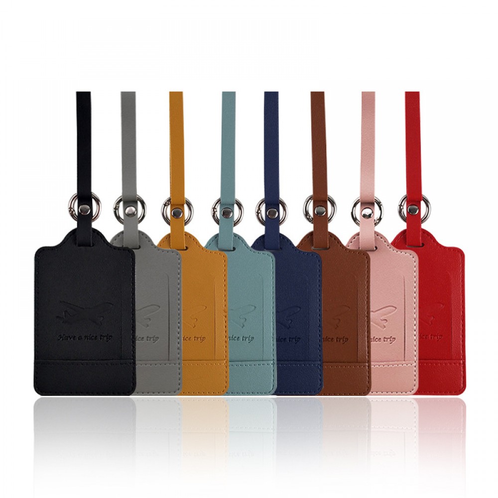 PU Leather Baggage Luggage Tag Name ID Label with Logo