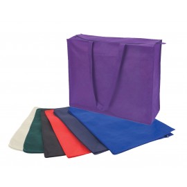 Logo Branded Non-Woven Large Zipper Tote  Logo Branded Non-Woven Large Zipper Tote
