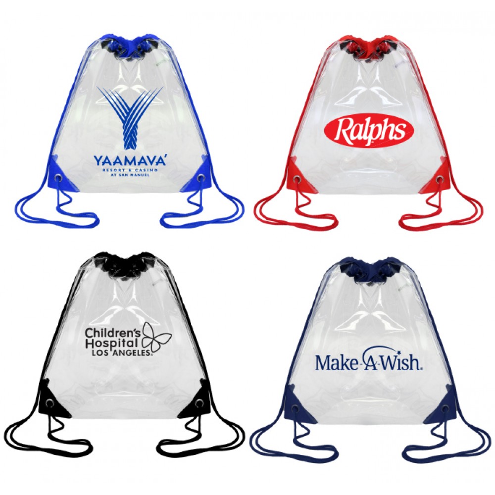 Personalized Clear Stadium Security Compliant Drawstring Bag
