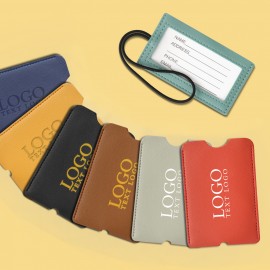 PU Leather Luggage Tag with Loop Strap with Logo