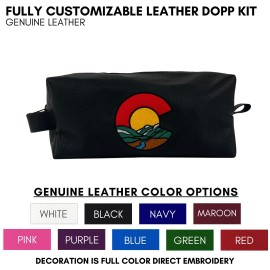 Promotional Fully Customizable Leather Dopp Kit Your Logo Embroidered