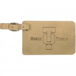Custom Light Brown Leatherette Luggage Tag (4 1/4" x 2 3/4")
