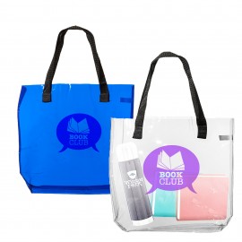 Classic Transparent Beach Tote Bag w/Handles with Logo  Classic Transparent Beach Tote Bag w/Handles with Logo