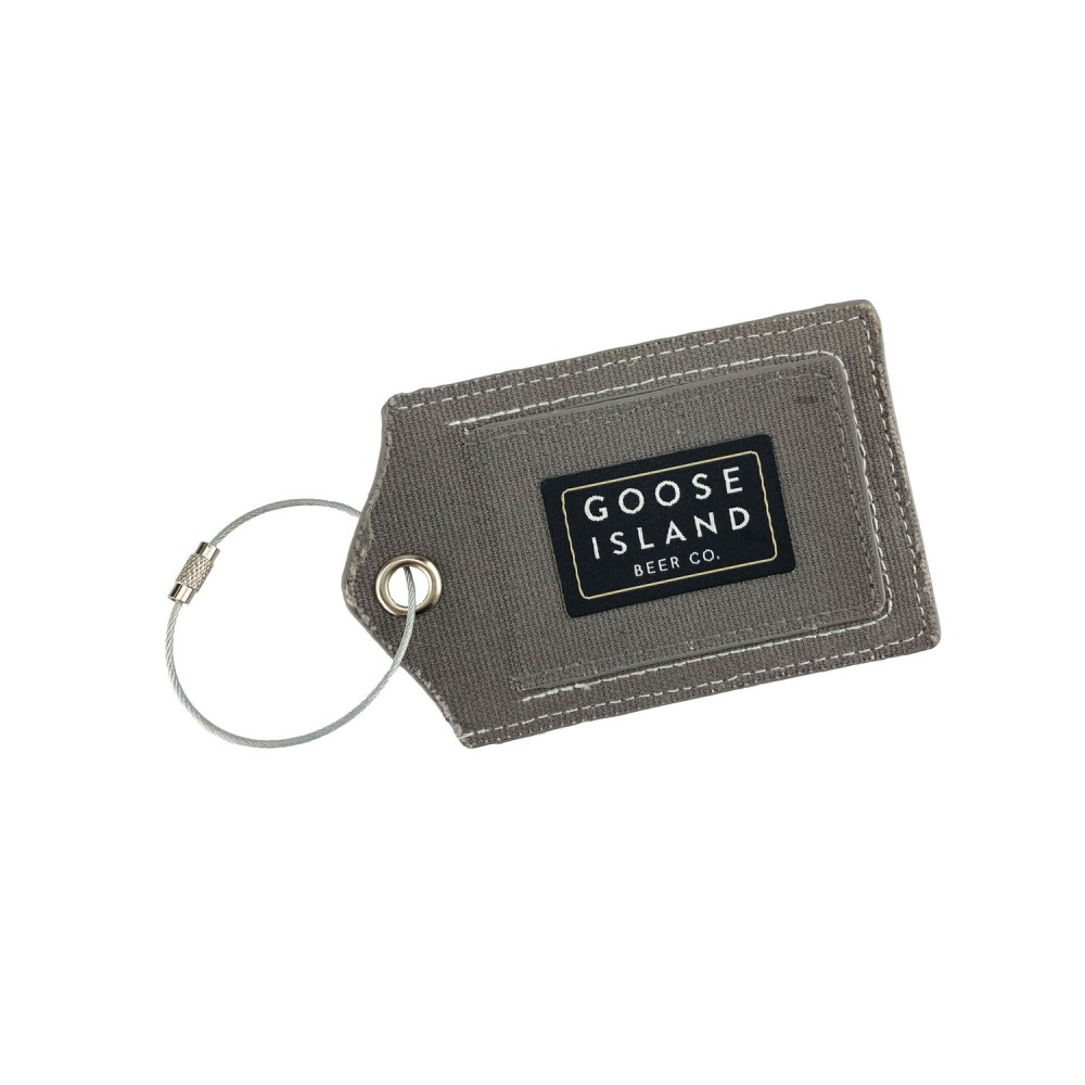 Canvas Luggage Tag w/ Woven Patch with Logo Canvas Luggage Tag w/ Woven Patch with Logo