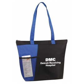 Personalized Mesh Pocket Zipper Tote  Personalized Mesh Pocket Zipper Tote