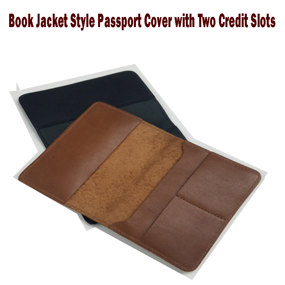 Customized DEBOSSING & HOT STAMP Genuine Leather Book Jacket Style Passport