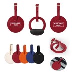 Premium Round Genuine Leather Luggage Tag with Logo